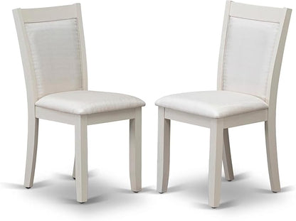 East West Furniture V097MZ001-9 9 Piece Modern Dining Table Set Includes a Rectangle Wooden Table with V-Legs and 8 Cream Linen Fabric Upholstered Parson Chairs, 40x72 Inch, Multi-Color