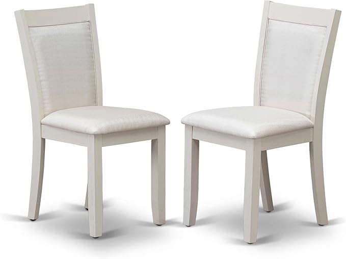 East West Furniture V027MZ001-5 5 Piece Dining Room Furniture Set Includes a Rectangle Dining Table with V-Legs and 4 Cream Linen Fabric Parsons Chairs, 40x72 Inch, Multi-Color