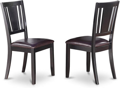 East West Furniture LGDU9-BLK-LC 9 Piece Kitchen Table Set Includes a Rectangle Dining Room Table with Butterfly Leaf and 8 Faux Leather Upholstered Chairs, 42x84 Inch, Black