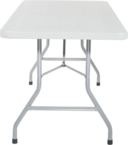 Office Star Resin Multipurpose Rectangle Folding Table for Indoor or Outdoor Use, 6 Feet Light Gray