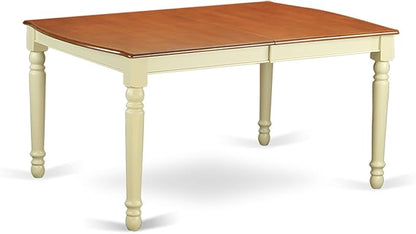 East West Furniture DODA7-BMK-W 7 Piece Dining Table Set Consist of a Rectangle Dinner Table with Butterfly Leaf and 6 Dining Room Chairs, 42x78 Inch, Buttermilk & Cherry