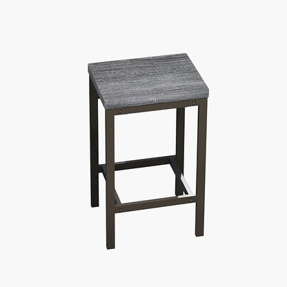 KEIKI 60.24” Long Bar High Top Dining Table and 3 Stools Chairs Set, Wood Behind Couch Sofa Counter Height Pub Furniture for Breakfast, Kitchen Living Party Room, Grey