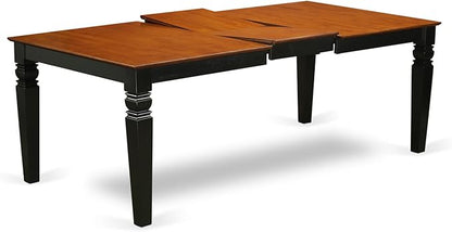 East West Furniture LGDA7-BCH-W 7 Piece Dining Room Furniture Set Consist of a Rectangle Wooden Table with Butterfly Leaf and 6 Kitchen Dining Chairs, 42x84 Inch, Black & Cherry