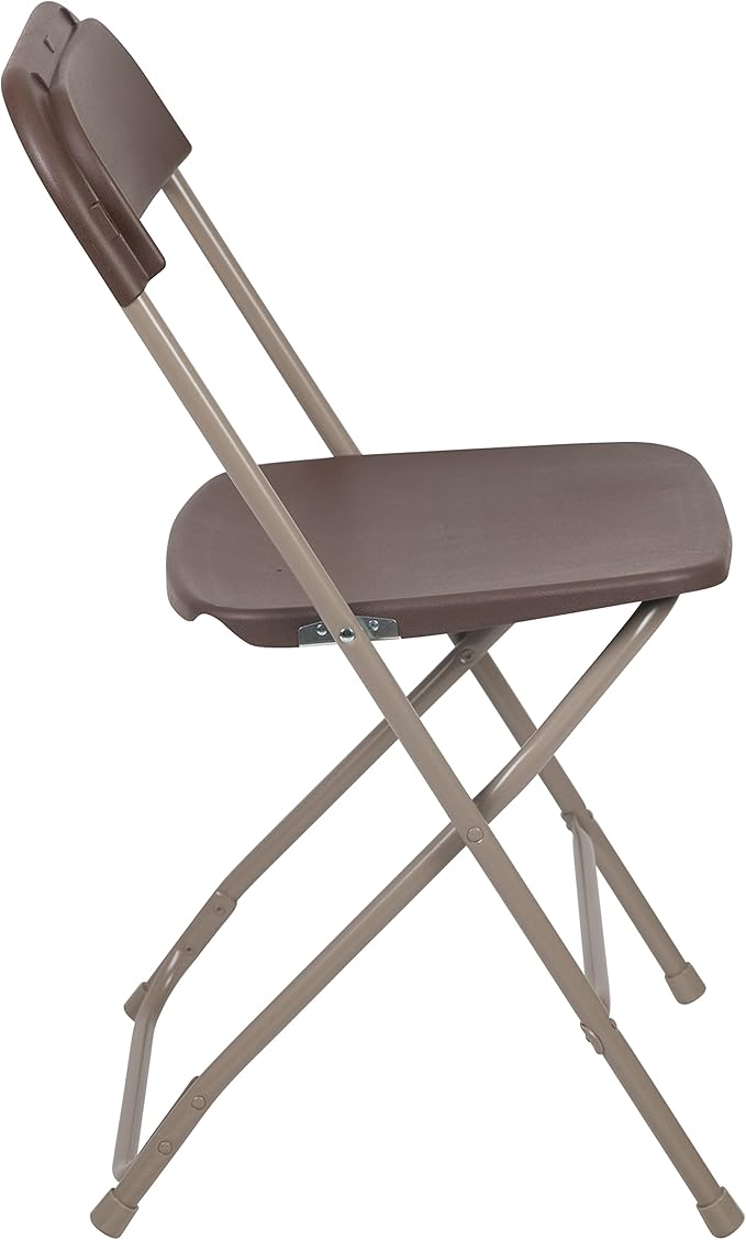 Flash Furniture Hercules Series Plastic Folding Chair - Brown - 20 Pack 650LB Weight Capacity Comfortable Event Chair-Lightweight Folding Chair