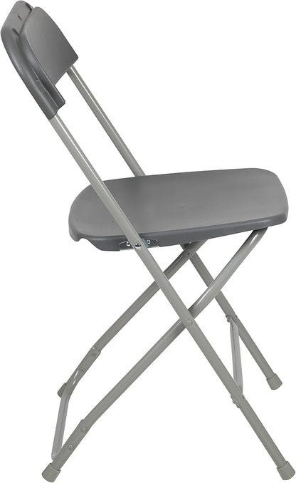 Flash Furniture Hercules Series Plastic Folding Chair - Grey - 6 Pack 650LB Weight Capacity Comfortable Event Chair-Lightweight Folding Chair