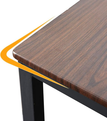 SogesHome 4-Piece Dining Table Set for 4 - Space-Saving Kitchen Set with Bench and Chairs, Ideal for Restaurants and Coffee Shops, Dark Walnut