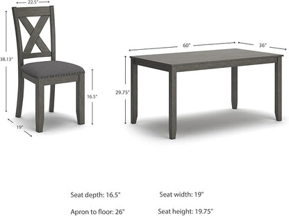 Signature Design by Ashley Caitbrook Rustic 7 Piece Dining Set, Include Table and 6 Chairs, Gray