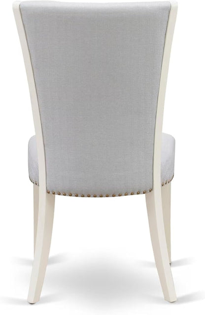 East West Furniture V097VE005-5 5 Piece Kitchen Table Set for 4 Includes a Rectangle Dining Room Table with V-Legs and 4 Grey Linen Fabric Parsons Dining Chairs, 40x72 Inch, Multi-Color