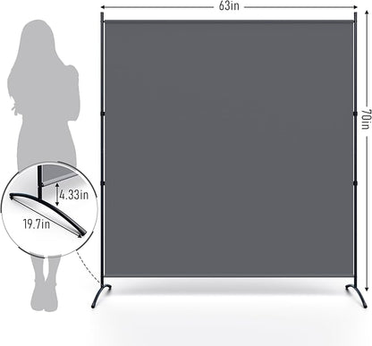 Room Divider Folding Privacy Screens, Portable Room Divider Panel 3 Panel Partition Room Dividers Screen Freestanding Room Partitions and Dividers Fabric Dividers for Room Separation (Grey, 1 Panel)