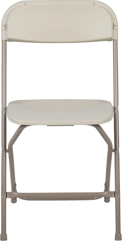 Flash Furniture Hercules Series Plastic Folding Chair - Beige - 4 Pack 650LB Weight Capacity Comfortable Event Chair-Lightweight Folding Chair