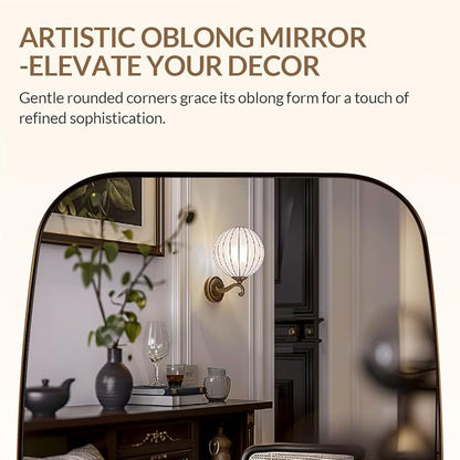 ANDY STAR Oval Mirrors for Bathroom, 20x30 Bronze Bathroom Vanity Mirror with Metal Frame, Oil Bronze Oblong Mirror for Over Sink, Modern Anti Rust Wall Mounted