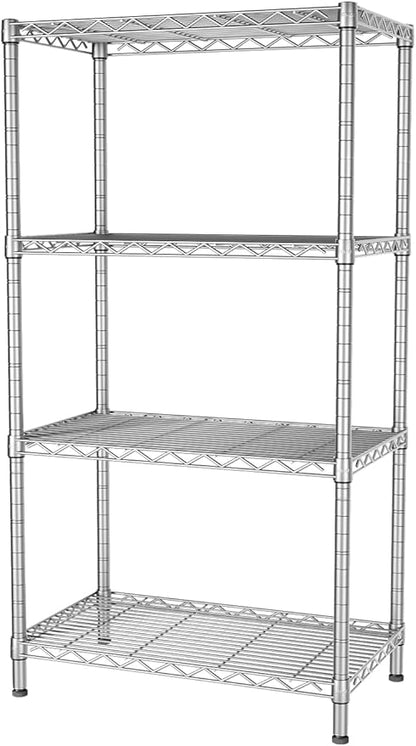 SINGAYE 4 Shelves Adjustable Storage Shelf Wire Shelving Rack Bathroom Standing Units Laundry Room Organization for Kitchen Office Bathroom Organizers Metal Pantry 14" D x 24" W x 48" H Gray
