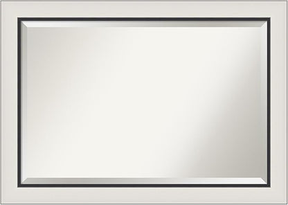 Amanti Art Silver Bathroom Mirror for Over Sink, 30x42 Ellie Silver Black Rectangle Vanity Mirror, Large Modern Contemporary Frame, Hangs Horizonally and Vertically, Bathroom Wall Decor, Beveled Edge