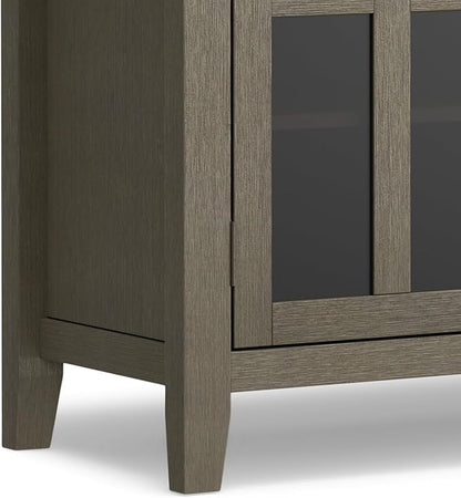 SIMPLIHOME Artisan SOLID WOOD 53 inch Wide Transitional TV Media Stand in Farmhouse Grey For TVs up to 60 inches for the Living Room and Entertainment Center