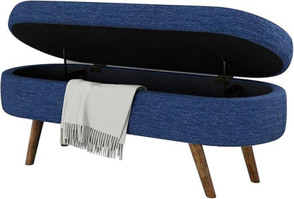 NicBex Ottoman Bench with Storage for Bedroom, 43.5" Upholstered End of Bed Bench with Rubber Wood Legs, Linen Storage Bench for Living Room or Entryway,