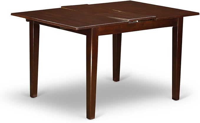 East West Furniture NOML3-MAH-LC 3 Piece Dining Table Set Contains a Rectangle Dining Room Table with Butterfly Leaf and 2 Faux Leather Upholstered Chairs, 32x54 Inch, Mahogany