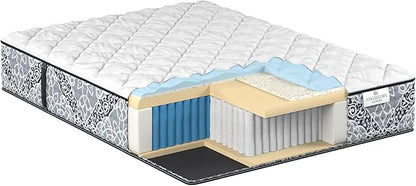 Kingsdown Cushion Firm Hybrid Mattress King Cooling Gel Memory Foam Layer Multi-Layered Motion Isolation Cool Sleep Quilted Top Luxury Mattresses, 13.5-Inch Passions Merridale