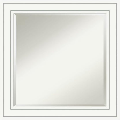 Amanti Art White Bathroom Mirror for Over Sink, 25x25 Craftsman White Square Vanity Mirror, Medium Casual Wood Frame, Hangs Horizonally and Vertically, Bathroom Wall Decor, Beveled Edge from WI, USA