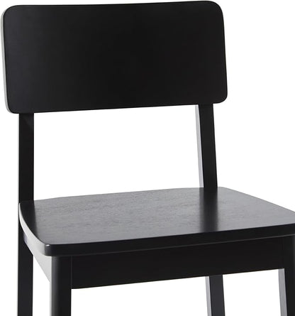 Walker Edison 2-Piece Minimalist Solid Wood Counter Stool, Set of 2, Black
