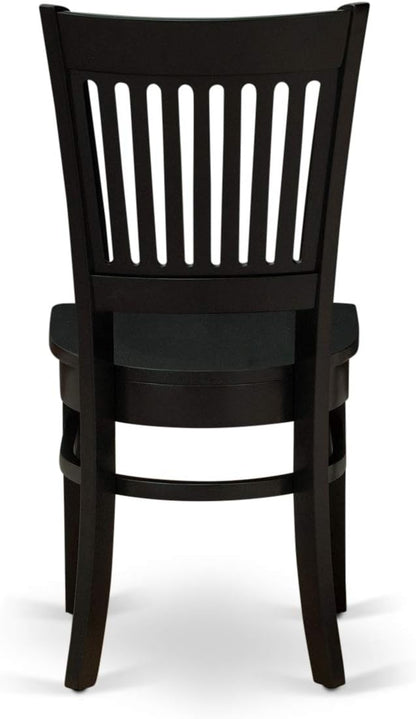 East West Furniture ANVA3-BLK-W 3 Piece Kitchen Table Set for Small Spaces Contains a Round Dining Room Table with Pedestal and 2 Dining Chairs, 36x36 Inch, Black
