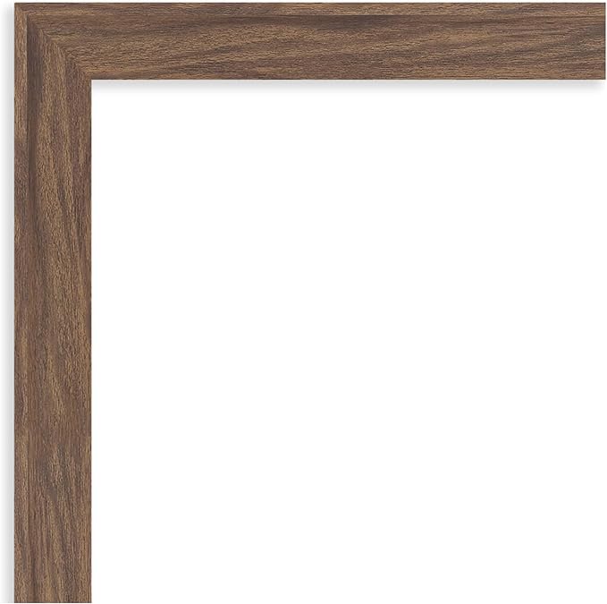Amanti Art Brown Bathroom Mirror for Over Sink, 27x39 Pia Medium Brown Narrow Rectangle Vanity Mirror, Large Casual Frame, Hangs Horizonally and Vertically, Bathroom Wall Decor, Non-Beveled Edge