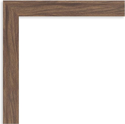 Amanti Art Brown Wall Mirror 27x21 Pia Medium Brown Narrow Rectangle Bathroom Mirror for Wall Decor Living Room, Medium Casual Frame, Hangs Horizonally and Vertically, Bathroom Decor, Beveled Edge