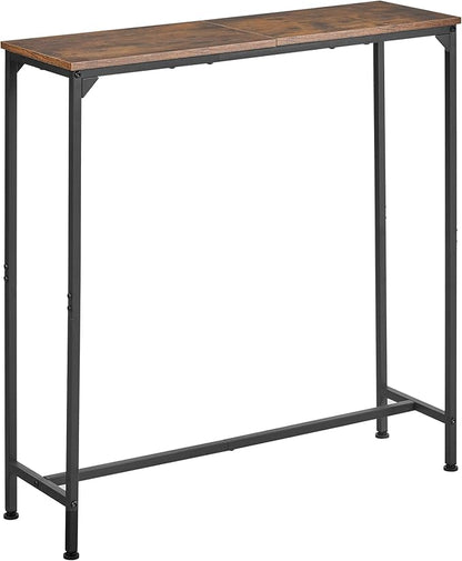 Console Table, Narrow Entryway Table, Thin Sofa Table, Behind Couch Table,for Hallway, Bedroom, Living Room, Foyer, 9.4 x 31.5 x 31.5 Inches, Rustic Brown