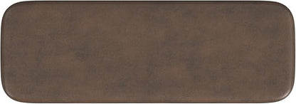 HomePop Upholstered Storage Bench with Metal Leg Home Décor|Bench with Storage for Living Room & Entryway - Brown Faux Leather