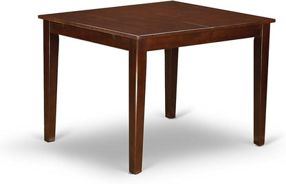East West Furniture NOBR3-MAH-04 3 Piece Dining Room Table Set Contains a Rectangle Kitchen Table with Butterfly Leaf and 2 Light Tan Linen Fabric Parson Chairs, 32x54 Inch, Mahogany