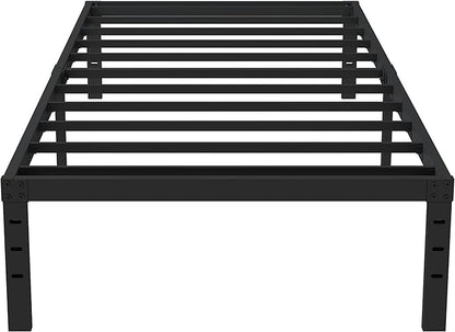Twin Bed Frame No Box Spring Needed, 14 Inch Heavy Duty Metal Platform Bed Frame Twin Size with Storage, 2500lbs Steel Slats Support, Easy Assembly, Black