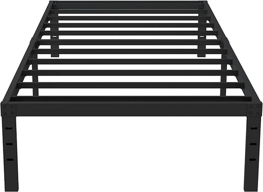 16 Inch Twin XL Bed Frames, Metal Platform Twin XL Bed Frame with Storage, 2,500 lbs Heavy Duty Steel Slats Support, Easy Assembly Mattress Foundation, Black