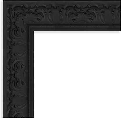 Amanti Art Black Bathroom Mirror for Over Sink, 29x35 Luxe Black Rectangle Vanity Mirror, Large Traditional Frame, Hangs Horizonally and Vertically, Bathroom Wall Decor, Beveled Edge
