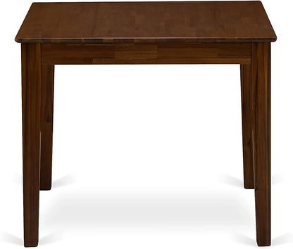 East West Furniture OXEL3-AWA-05 3 Piece Dining Room Table Set Contains a Square Dinette Table and 2 Upholstered Chairs, 36x36 Inch, Antique Walnut