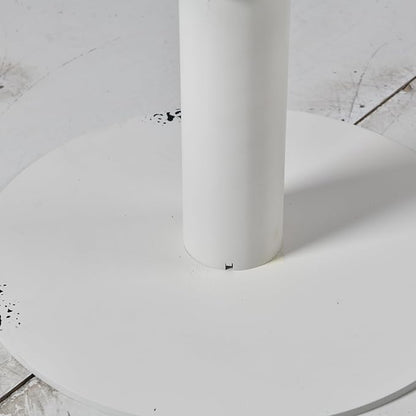Diwhy Industrial Pub Table 23.6" Iron Round Desktop 37.4" Height Cast Iron Bar Table Antique White