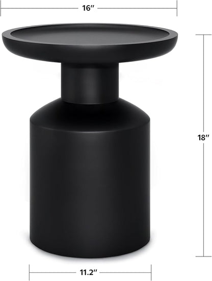 SIMPLIHOME Haynes 16-inch Wide Solid Mango End Table in Black, Handcrafted Boho-Style Accent Table for Living, Bedroom, or Home Office, Assembled