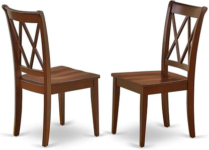 East West Furniture MLCL3-MAH-W 3 Piece Dining Table Set for Small Spaces Contains a Rectangle Dining Room Table with Butterfly Leaf and 2 Wooden Seat Chairs, 36x54 Inch, Mahogany