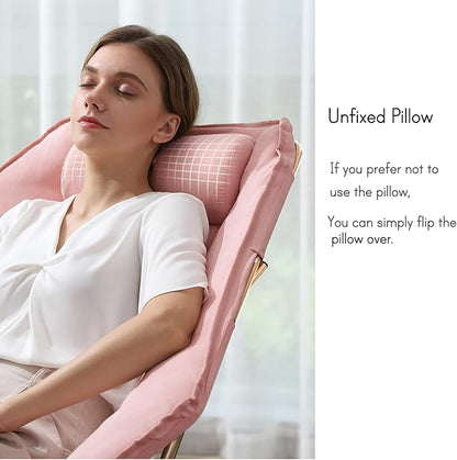 Hexagon Foldable Living Room Chair, Saucer Chair for Adults, Comfy Bedroom Lounge Chair, Moon Chair, Lazy Folding Chair for Dorm Rooms(Ottoman-Pink)