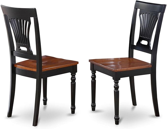 East West Furniture SUPL3-BCH-W 3 Piece Dining Set Contains a Round Dining Room Table with Dropleaf & Shelves and 2 Kitchen Chairs, 42x42 Inch, Black & Cherry