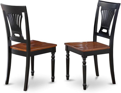 East West Furniture SUPL3-BCH-W 3 Piece Dining Set Contains a Round Dining Room Table with Dropleaf & Shelves and 2 Kitchen Chairs, 42x42 Inch, Black & Cherry