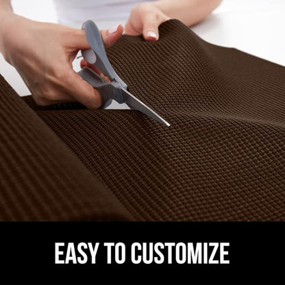 GORILLA GRIP powerGRIP Drawer Shelf and Cabinet Liner, Thick Strong Hold, Non-Adhesive Liners Protect Kitchen Cabinets and Cupboard, Bathroom Drawers, Easy Install, Breathable Mat, 17.5" x30', Brown