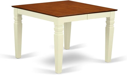 East West Furniture WEIP7-BMK-W 7 Piece Dining Set Consist of a Rectangle Dining Room Table with Butterfly Leaf and 6 Kitchen Chairs, 42x60 Inch, Buttermilk & Cherry