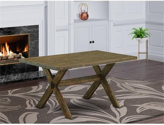 East West Furniture XT776 X-Style Kitchen Dining Table - a Rectangle Wooden Table Top with Stylish Legs, 36x60 Inch, Multi-Color