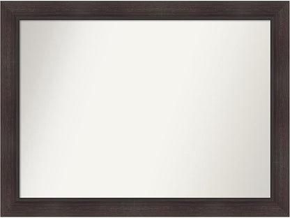 Amanti Art Brown Bathroom Mirror for Over Sink, 33x44 Sloped Espresso Rectangle Vanity Mirror, X-Large Modern Frame, Hangs Horizonally and Vertically, Bathroom Wall Decor, Non-Beveled Edge
