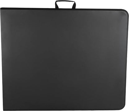 Everyday Home Folding Table - Lightweight Portable Folding Desk - 6-Foot-Long Plastic Table for Camping, Playing Cards, Parties, and Dining (Black)