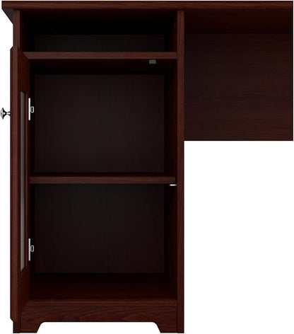Bush Furniture Cabot L Shaped Computer Desk in Harvest Cherry | Corner Table with Drawers for Home Office
