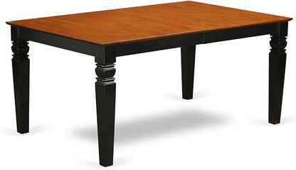 East West Furniture LGAN5-BCH-LC 5 Piece Dining Room Furniture Set Includes a Rectangle Kitchen Table with Butterfly Leaf and 4 Faux Leather Upholstered Chairs, 42x84 Inch, Black & Cherry