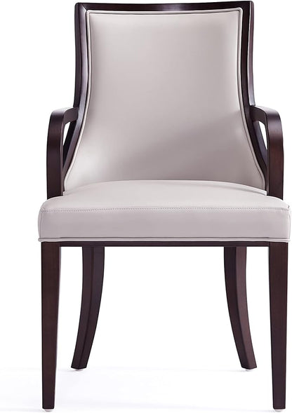 Manhattan Comfort Grand Faux Leather 8-Piece Dining Chairs in Light Grey