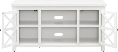 Henn&Hart Rectangular TV Stand for TV's up to 55" in White, TV Stands for the Living Room