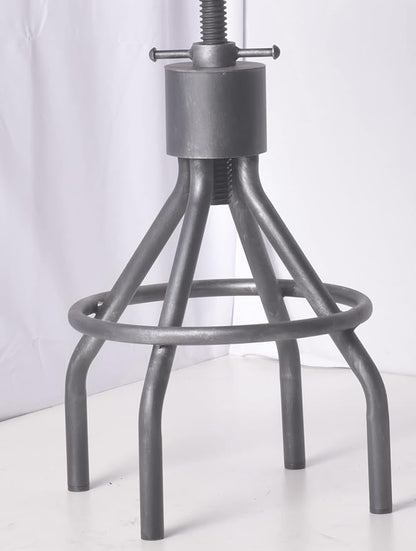 Diwhy Industrial Vintage Kitchen Counter Height Adjustable bar Stool,Farmhouse French Stylish Kitchen Stool,Swivel Bar Stool,Solid Wood Metal Stool,Easy Installation,Fully Welded Set of 2 (Silver)