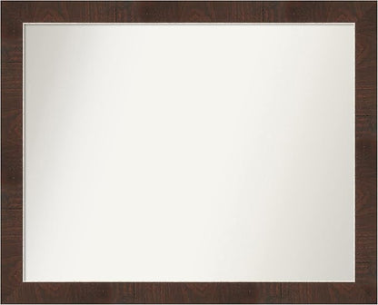 Amanti Art Brown Bathroom Mirror for Over Sink, 27x33 Wildwood Brown Rectangle Vanity Mirror, Large Country Rustic Frame, Hangs Horizonally and Vertically, Bathroom Wall Decor, Non-Beveled Edge